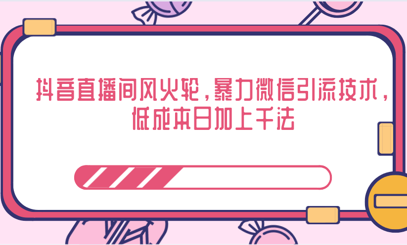 抖音直播间风火轮，暴力微信引流技术，低成本日加上千法-圆梦资源网