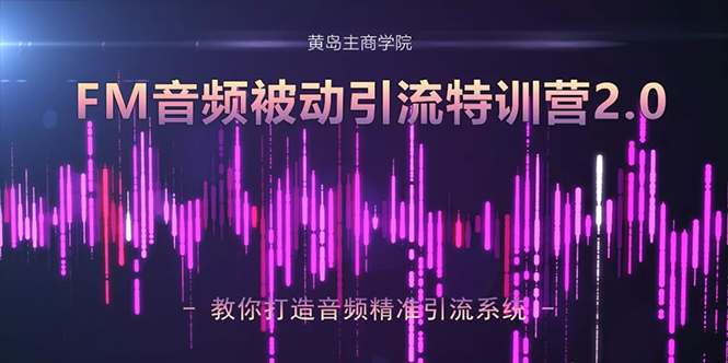 黄岛主·FM音频引流特训营2.0：独家引流模式，单账号50W+播放量，轻松变现-圆梦资源网