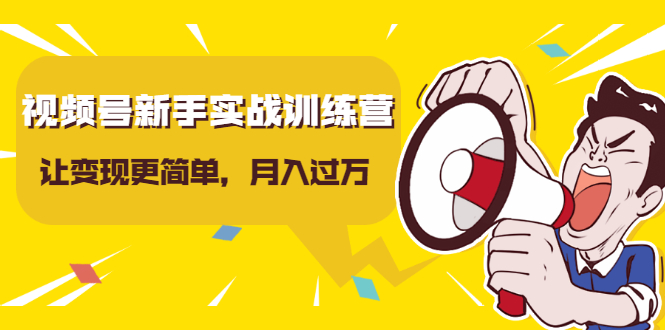 视频号新手实战训练营，让变现更简单，玩赚视频号，轻松月入过万-圆梦资源网