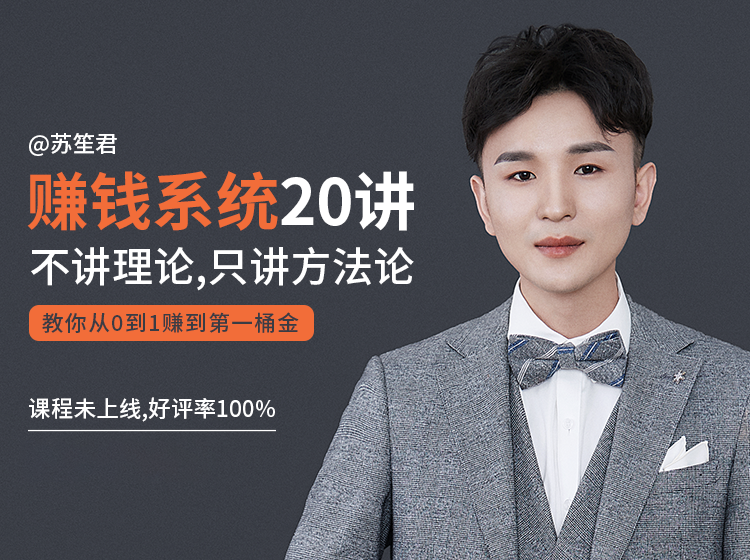 苏笙君的赚钱系统20课 教你从0到1赚到你的第一桶金（不讲理论，只讲方法论）-圆梦资源网