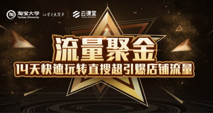 淘宝大学：流量聚金14天快速玩转直搜，超引爆店铺流量，价值8800元-圆梦资源网