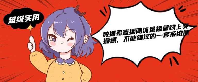 数据哥直播间流量运营线上实操课，不能错过的一套系统课-圆梦资源网
