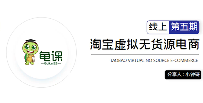 龟课·淘宝虚拟无货源电商5期，全程直播 现场实操，一步步教你轻松实现躺赚-圆梦资源网