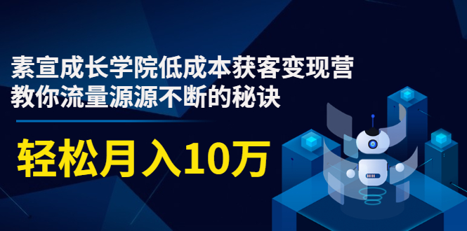 素宣成长学院低成本获客变现营，教你流量源源不断的秘诀，轻松月入10万-圆梦资源网