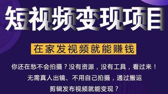 在家也能操作的短视频赚钱项目，无需真人，不用拍摄，纯搬运月入2到5万-圆梦资源网