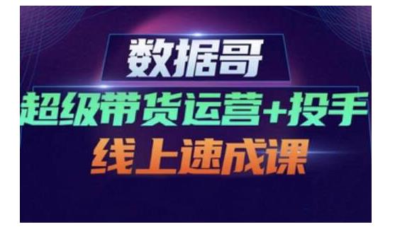 数据哥·超级带货运营+投手线上速成课，快速提升运营和熟悉学会投手技巧-圆梦资源网