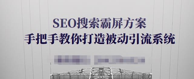 SEO搜索霸屏方案，手把手教你打造被动引流系统【视频课程】-圆梦资源网