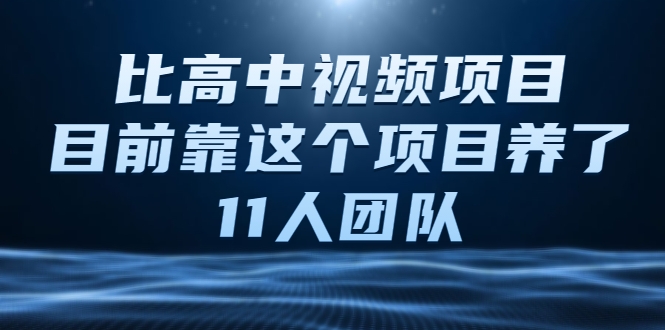 比高中视频项目，目前靠这个项目养了11人团队【视频课程】-圆梦资源网