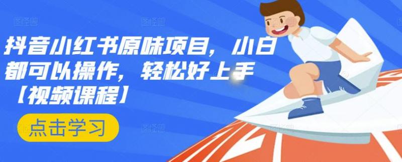 抖音小红书原味项目，小白都可以操作，轻松好上手【视频课程】-圆梦资源网