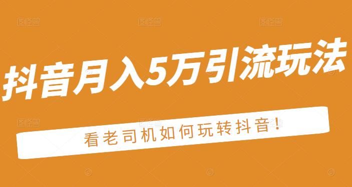 老古董·抖音月入5万引流玩法，看看老司机如何玩转抖音(附赠：抖音另类引流思路)-圆梦资源网