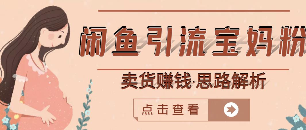 闲鱼引流宝妈粉+卖货赚钱一个月收益30000+（实操视频教程）-圆梦资源网