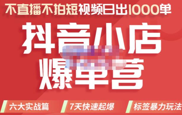 推易电商·2022年抖音小店爆单营，不直播、不拍短视频、日出1000单，暴力玩法-圆梦资源网