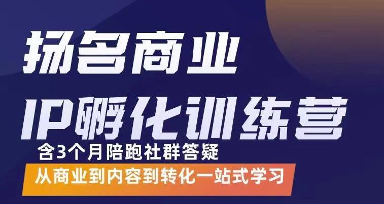 杨名商业IP孵化训练营，从商业到内容到转化一站式学 价值5980元-圆梦资源网