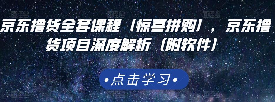 京东撸货全套课程（惊喜拼购），京东撸货项目深度解析（附软件）-圆梦资源网