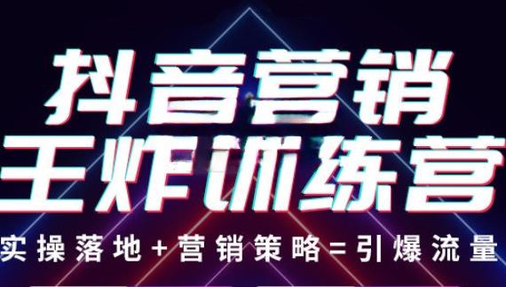 抖音营销王炸训练营，实操落地+营销策略=引爆流量（价值8960元）-圆梦资源网