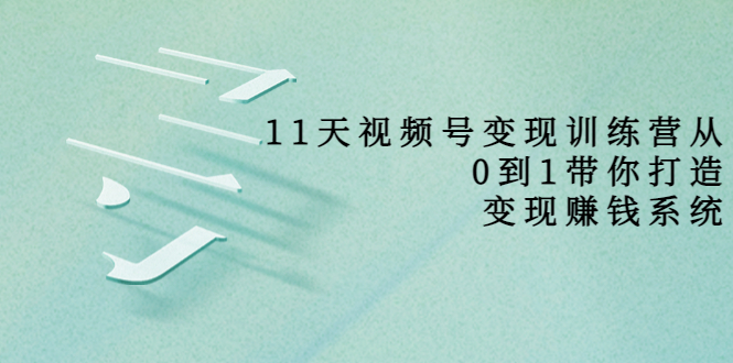 11天视频号变现训练营，从0到1打造变现赚钱系统（价值398元）-圆梦资源网