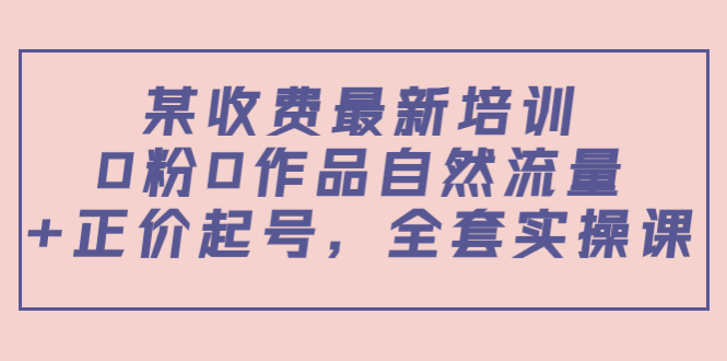 某最新收费培训内容：0粉0作品自然流量+正价起号，全套实操课-圆梦资源网