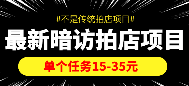 最新暗访拍店信息差项目，单个任务15-35元（不是传统拍店项目）-圆梦资源网