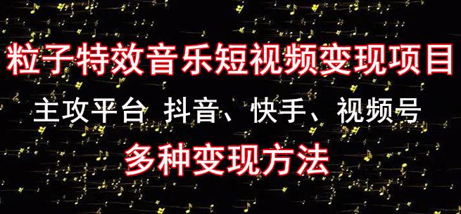 黄岛主《粒子特效音乐短视频变现项目》主攻平台抖音、快手、视频号多种变现方法-圆梦资源网