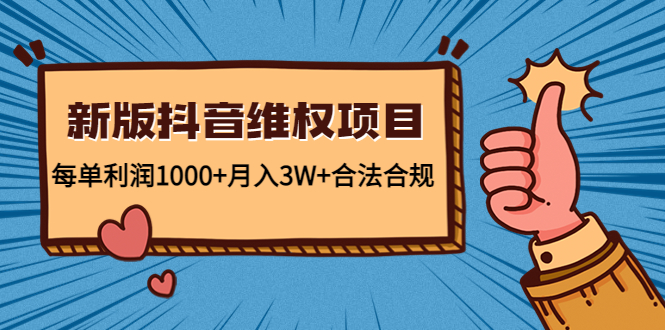 新版抖音维全项目：每单利润1000+月入3W+合法合规-圆梦资源网