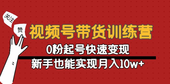 视频号带货训练营：0粉起号快速变现，新手也能实现月入10w+-圆梦资源网