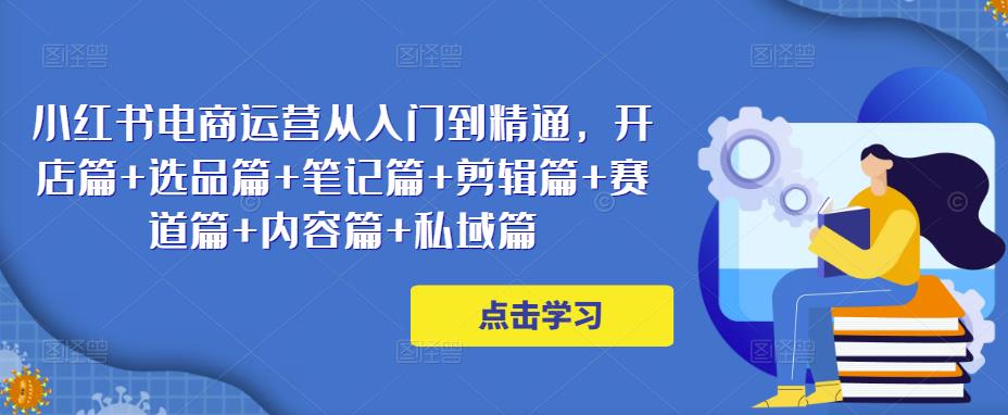 小红书电商运营从入门到精通，开店篇+选品篇+笔记篇+剪辑篇+赛道篇+内容篇+私域篇-圆梦资源网