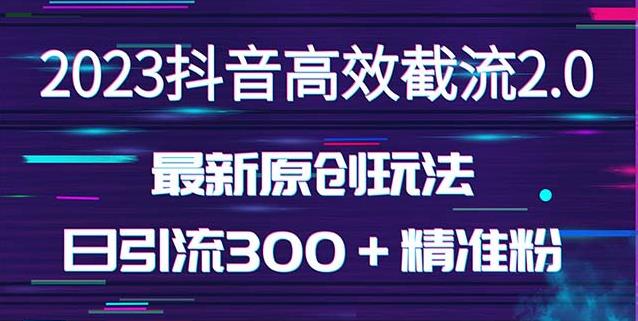日引300＋创业粉，独家抖音高效截流2.0玩法（价值1280）-圆梦资源网