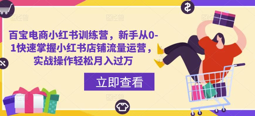 百宝电商小红书训练营，新手从0-1快速掌握小红书店铺流量运营，实战操作轻松月入过万-圆梦资源网