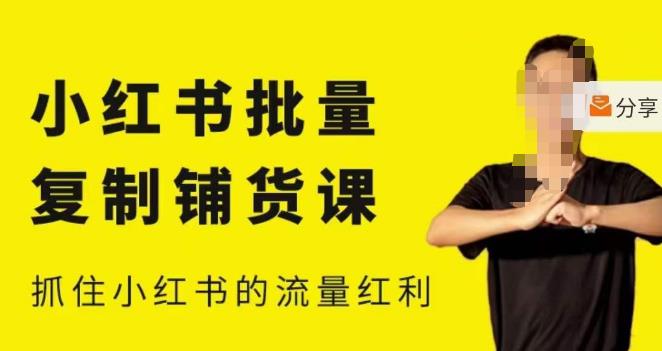 张宾·小红书批量复制铺货课，小红书0-1快速起号变现玩法，抓住小红书的流量红利（更新2023年3月）-圆梦资源网