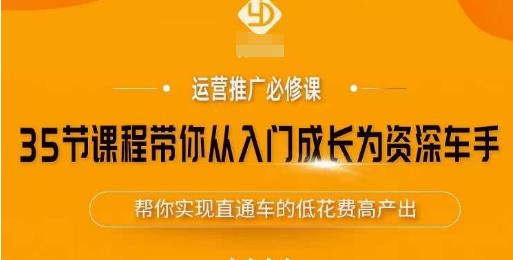 35节课程带你从入门成长为资深车手，让系统学习直通车成为可能，帮你实现直通车的低花费高产出-圆梦资源网