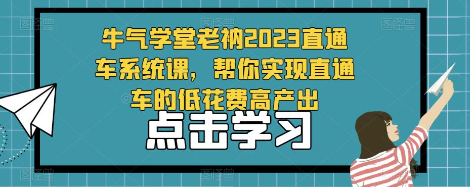 牛气学堂老衲2023直通车系统课，帮你实现直通车的低花费高产出-圆梦资源网