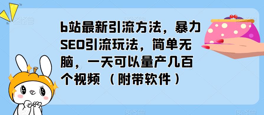 b站最新引流方法，暴力SEO引流玩法，简单无脑，一天可以量产几百个视频（附带软件）-圆梦资源网