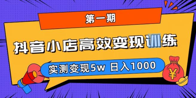 抖音小店高效变现训练营（第一期）,实测变现5w，日入1000【揭秘】-圆梦资源网