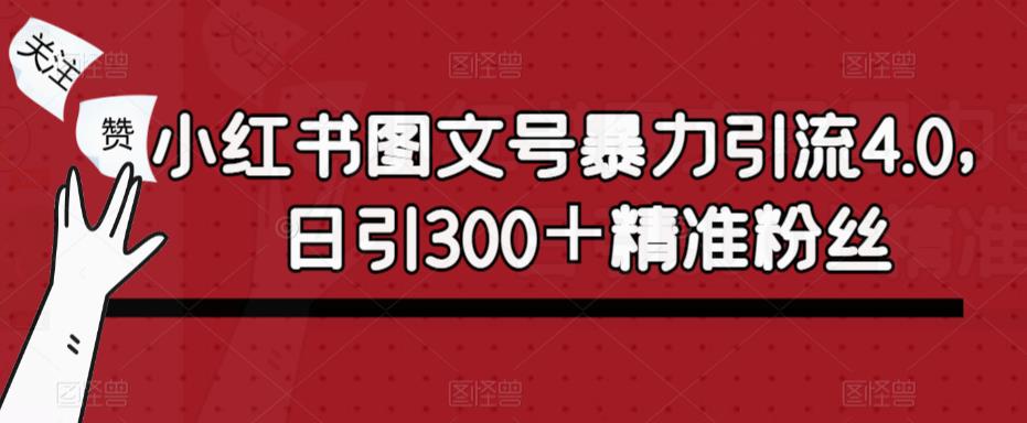 小红书图文号暴力引流4.0，日引300＋精准粉丝【揭秘】-圆梦资源网