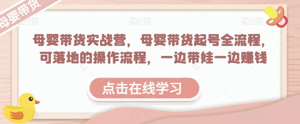 母婴带货实战营，母婴带货起号全流程，可落地的操作流程，一边带娃一边赚钱（附素材）-圆梦资源网