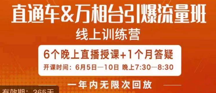 直通车&万相台引爆流量班，6天打通你开直通车·万相台的任督二脉-圆梦资源网