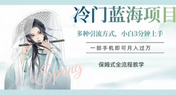冷门蓝海项目，操作简单，小白3分钟上手，多种引流方式，保姆式全流程教学【揭秘】-圆梦资源网