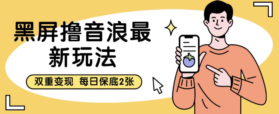 黑屏撸音浪最新玩法，双重变现，每日保底2张【揭秘】-圆梦资源网