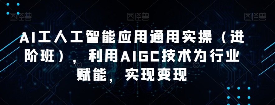 AI工人工智能应用通用实操（进阶班），利用AIGC技术为行业赋能，实现变现-圆梦资源网