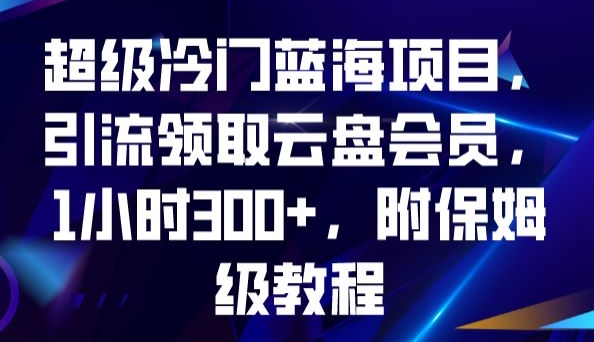 超级冷门蓝海项目，引流领取云盘会员，1小时300+，附保姆级教程-圆梦资源网