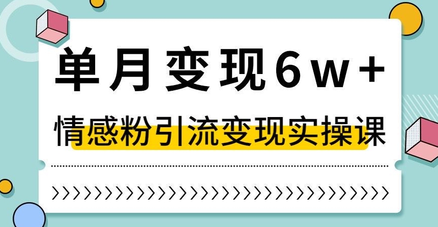 单月变现6W+，抖音情感粉引流变现实操课，小白可做，轻松上手，独家赛道【揭秘】-圆梦资源网
