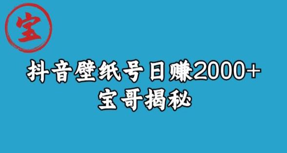 宝哥抖音壁纸号日赚2000+，不需要真人露脸就能操作【揭秘】-圆梦资源网