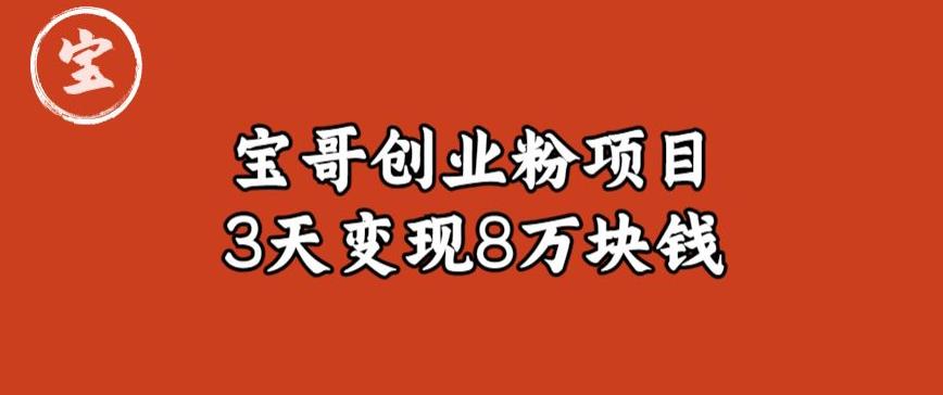 宝哥IP图文创业粉引流项目实战分享：单个账号3天涨粉1万，变现8万块钱（图文教程）【揭秘】-圆梦资源网