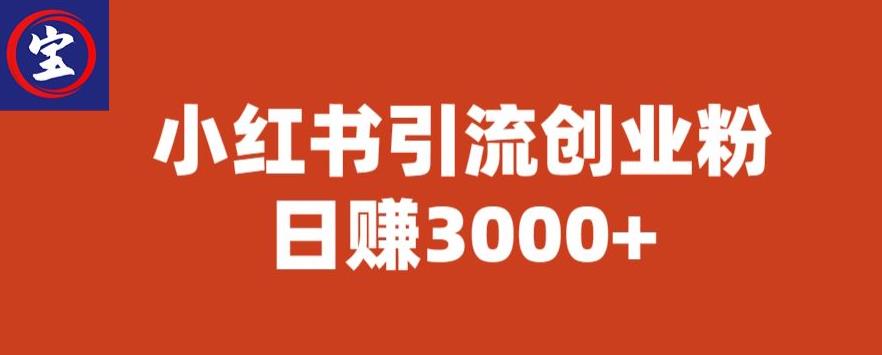 宝哥小红书引流创业粉，日赚3000+【揭秘】-圆梦资源网