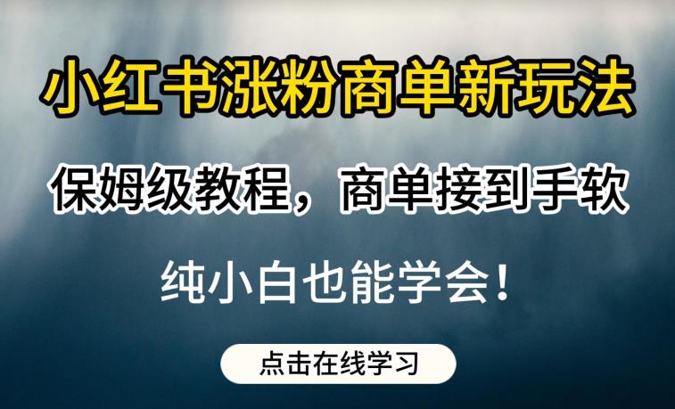 小红书涨粉商单新玩法，保姆级教程，商单接到手软，纯小白也能学会【揭秘】-圆梦资源网