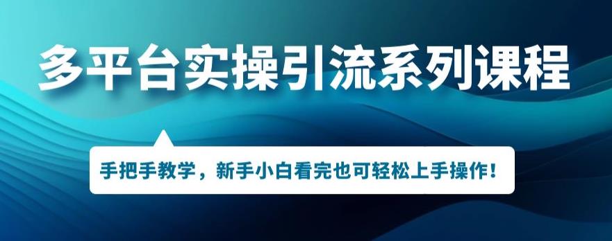 多平台引流实操系列课程，新手小白看完也可轻松上手进行引流操作-圆梦资源网