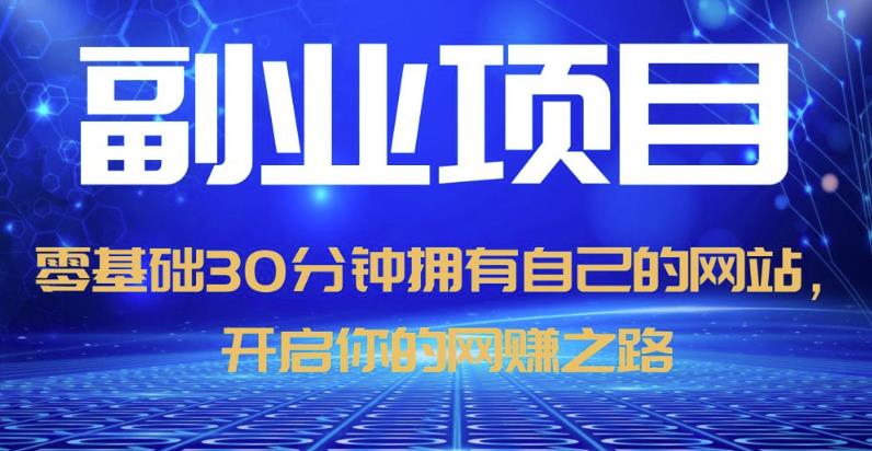零基础30分钟拥有自己的网站，日赚1000+，开启你的网赚之路（教程+源码）-圆梦资源网