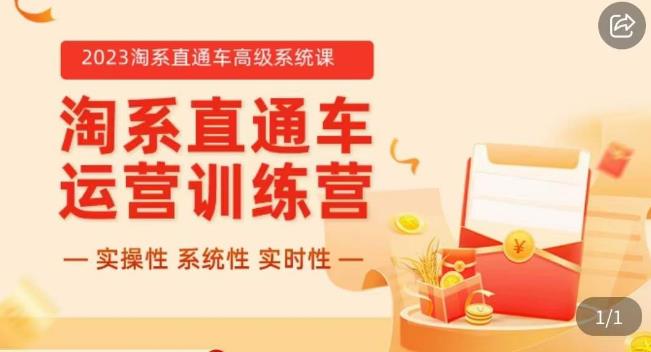 冠东·2023淘系直通车高级系统课，​实操性，系统性，实时性，直通车完整体系教学-圆梦资源网