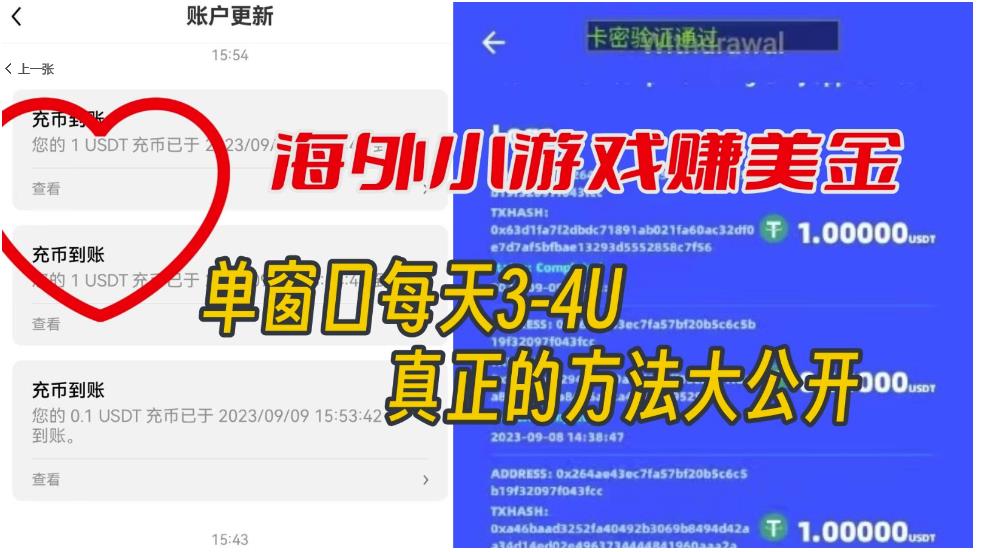 海外小游戏美金项目真正可以达到3-4U单窗口的方法，单台电脑收入300+【揭秘】-圆梦资源网