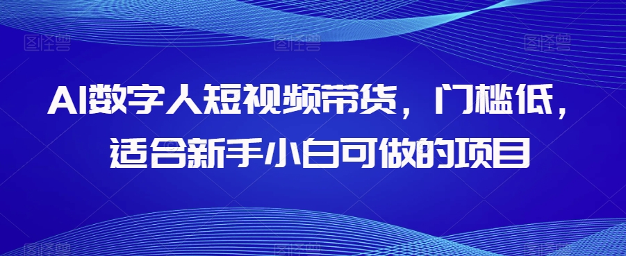 AI数字人短视频带货，门槛低，适合新手小白可做的项目-圆梦资源网